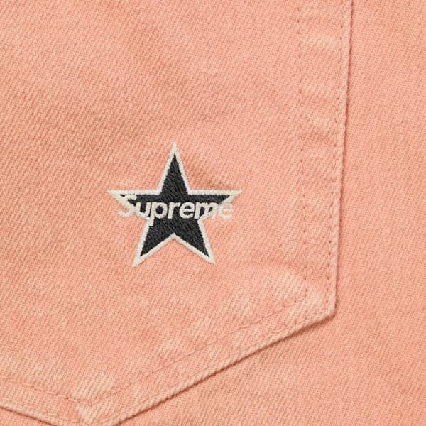 Supreme Distressed Loose Fit Selvedge Jean - Washed Pink (front)