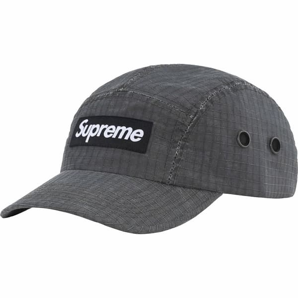 Supreme Distressed Ripstop Camp Cap - Black (front)
