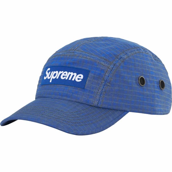 Supreme Distressed Ripstop Camp Cap - Blue (front)