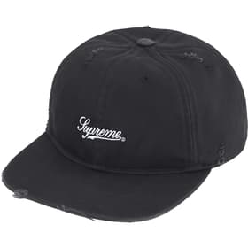 Supreme Distressed Script 6-Panel Black