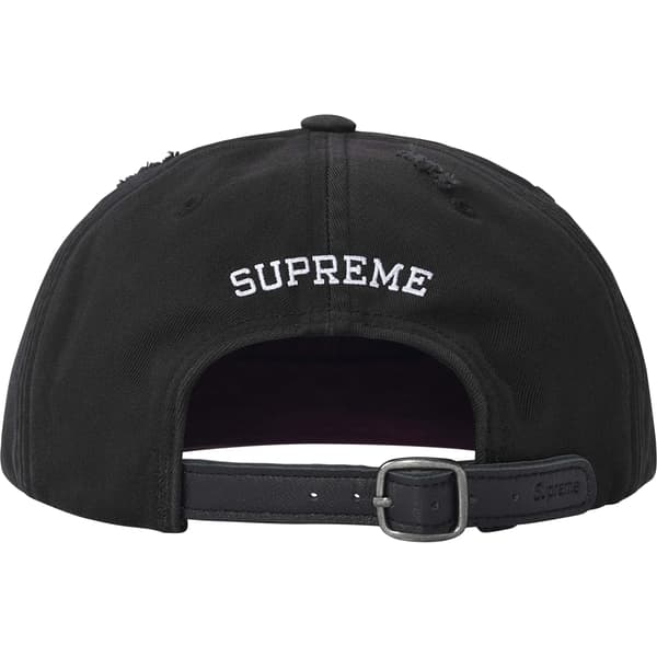 Supreme Distressed Script 6-Panel - Black (front)