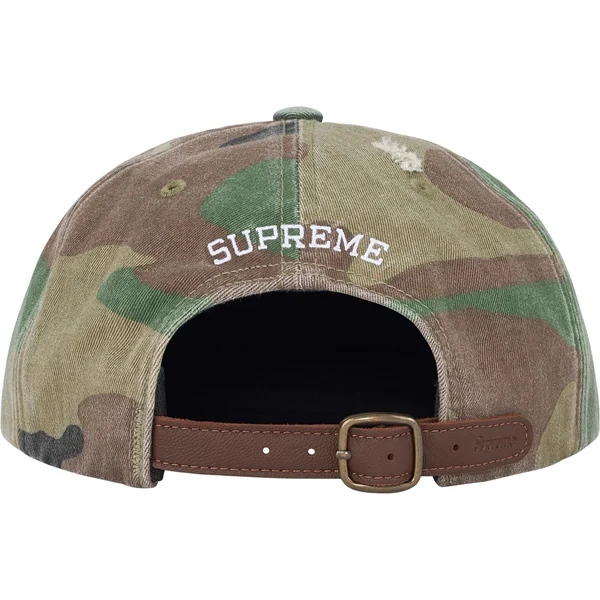 Supreme Distressed Script 6-Panel - Woodland Camo (front)