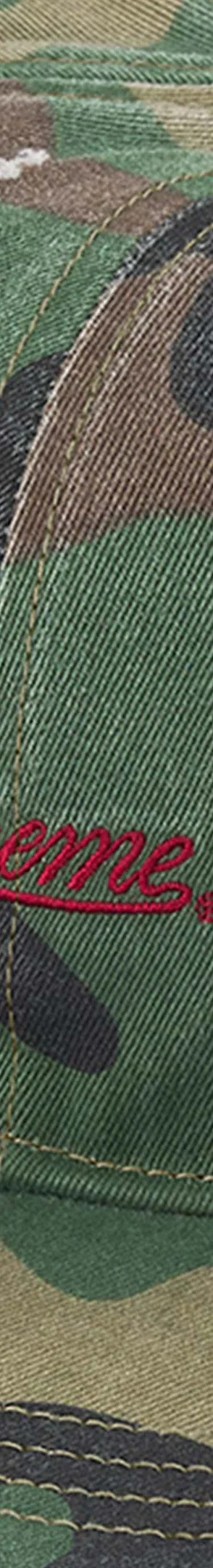 Supreme Distressed Script 6-Panel - Woodland Camo (front)