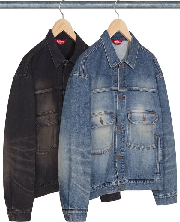 Supreme Distressed Selvedge Trucker Jacket - Product Image