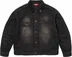 Supreme Distressed Selvedge Trucker Jacket - Washed Black (front)