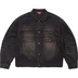 Supreme Distressed Selvedge Trucker Jacket - Washed Black (front)