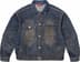 Supreme Distressed Selvedge Trucker Jacket - Washed Indigo (front)