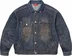Supreme Distressed Selvedge Trucker Jacket - Washed Indigo (front)