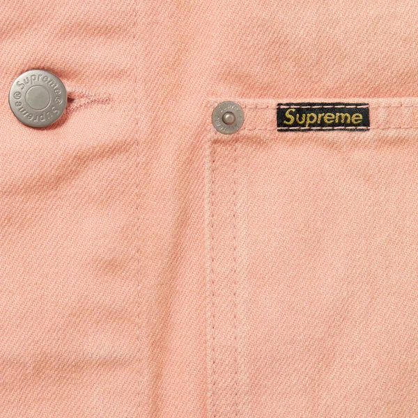 Supreme Distressed Selvedge Trucker Jacket - Washed Pink (front)