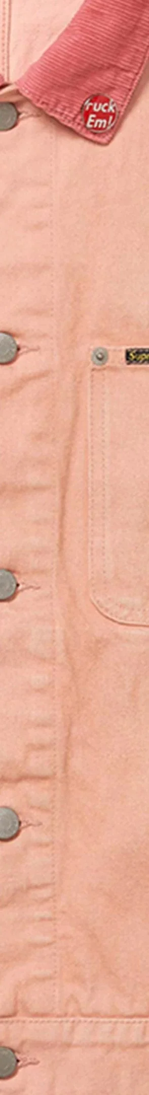 Supreme Distressed Selvedge Trucker Jacket - Washed Pink (front)