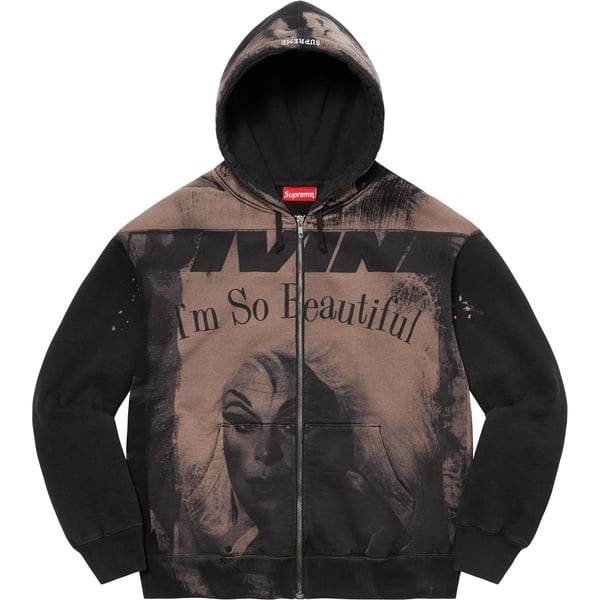 Supreme Divine Zip Up Hooded Sweatshirt - Black (front)