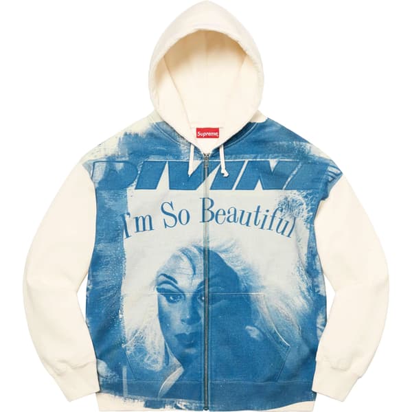 Supreme Divine Zip Up Hooded Sweatshirt - White (front)