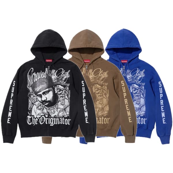 Supreme/DJ Screw Zip Up Hooded Sweatshirt - Product Image