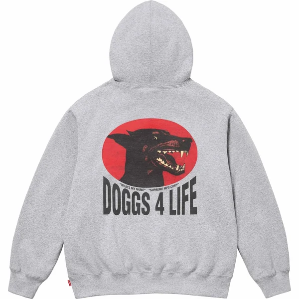 Supreme Doggs Hooded Sweatshirt - Heather Grey (front)