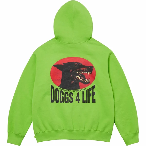 Supreme Doggs Hooded Sweatshirt - Lime (front)