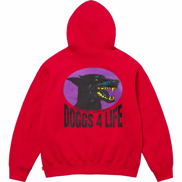 Supreme Doggs Hooded Sweatshirt - Red (front)