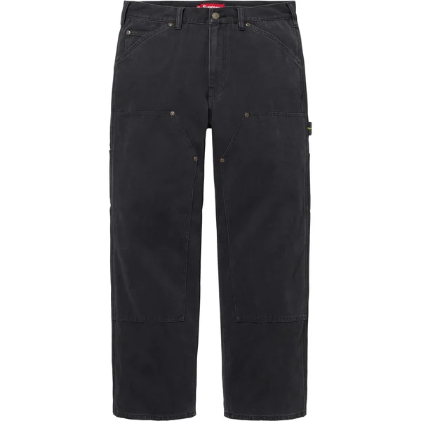 Supreme Double Knee Painter Pant - Black (front)