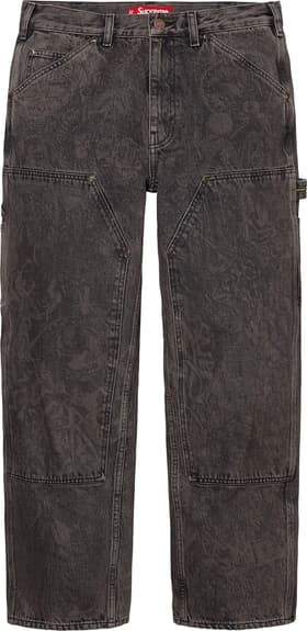 Supreme Double Knee Painter Pant Washed Black