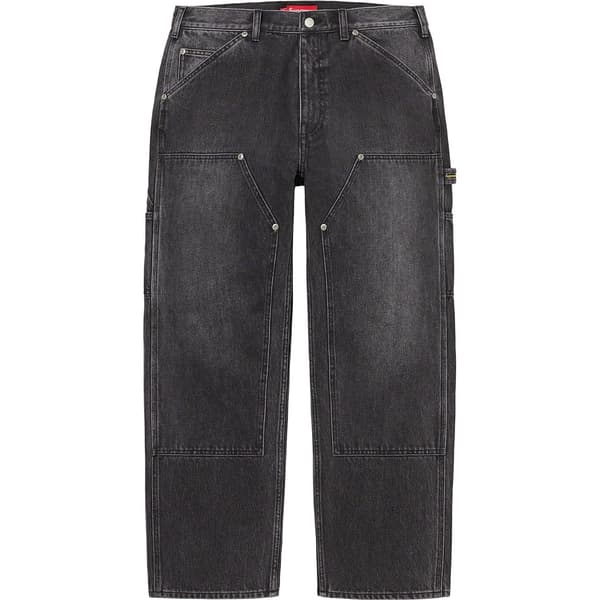 Supreme Double Knee Painter Pant - Washed Black (front)