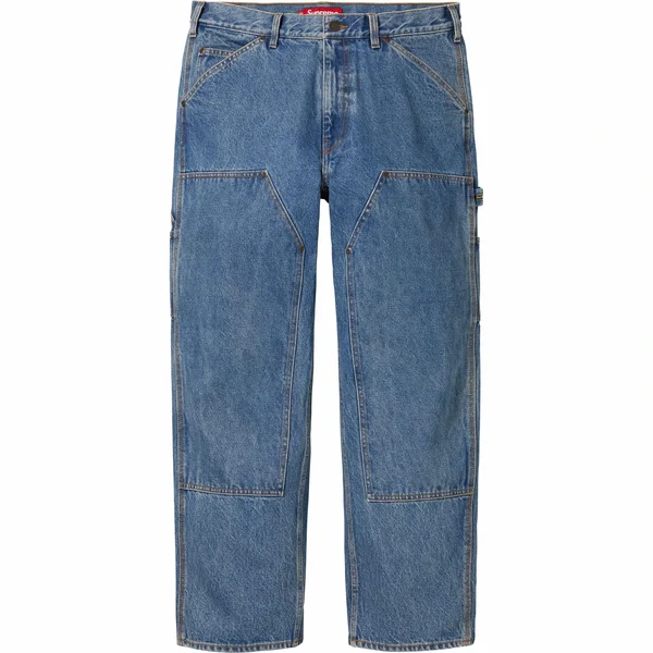 Supreme Double Knee Painter Pant - Washed Indigo (front)