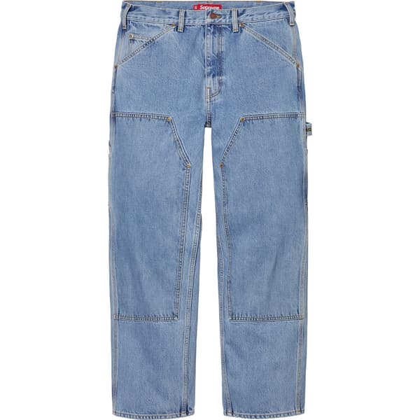 Supreme Double Knee Painter Pant - Washed Indigo (front)