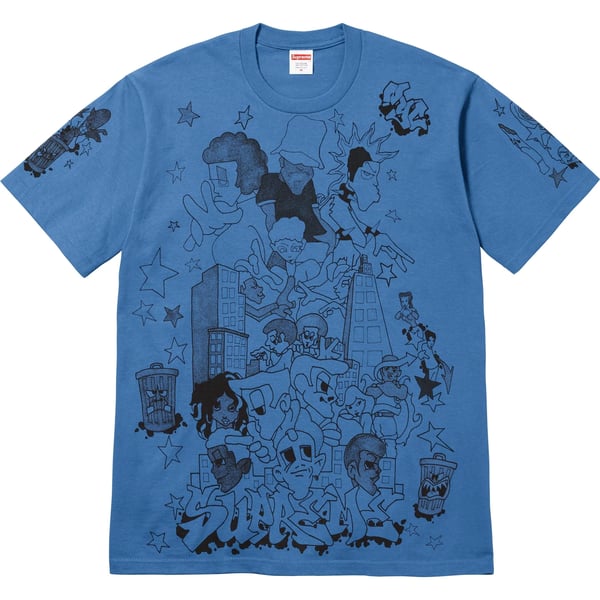Supreme Downtown Tee - Faded Blue (front)