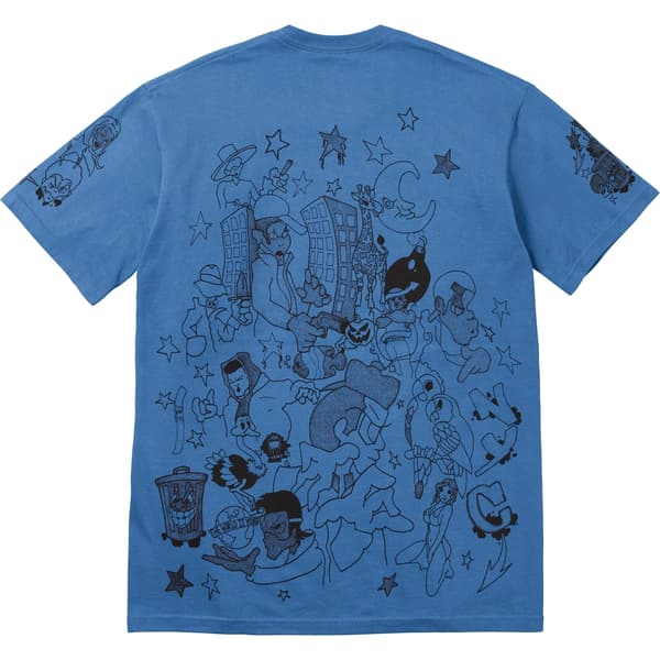 Supreme Downtown Tee - Faded Blue (front)