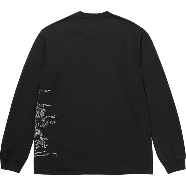 Supreme Dragon Embroidered L/S Top - Black (front)