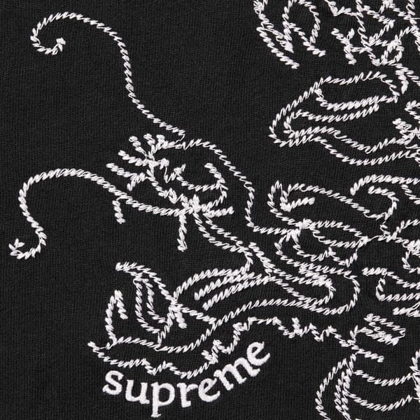 Supreme Dragon Embroidered L/S Top - Black (front)