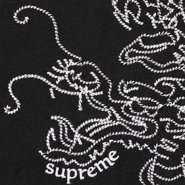 Supreme Dragon Embroidered L/S Top - Black (front)