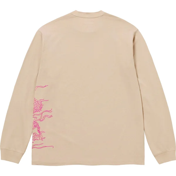 Supreme Dragon Embroidered L/S Top - Khaki (front)