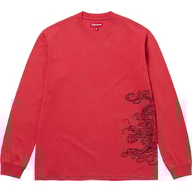 Supreme Dragon Embroidered L/S Top Red