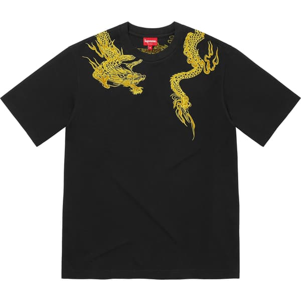 Supreme Dragon Wrap S/S Top - Black (front)