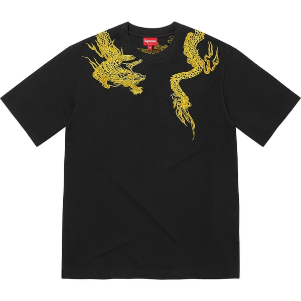 Supreme Dragon Wrap S/S Top - Black (front)