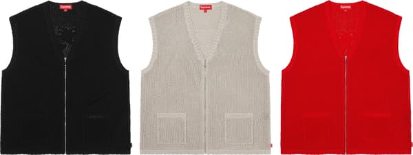 Supreme Dragon Zip Up Sweater Vest - Product Image