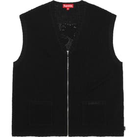 Supreme Dragon Zip Up Sweater Vest Black