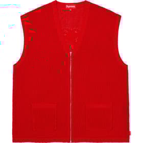 Supreme Dragon Zip Up Sweater Vest Red