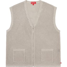 Supreme Dragon Zip Up Sweater Vest Stone