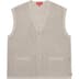 Supreme Dragon Zip Up Sweater Vest - Stone (front)
