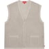 Supreme Dragon Zip Up Sweater Vest - Stone (front)