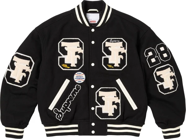 Supreme Drill Team Varsity Jacket - Black (front)