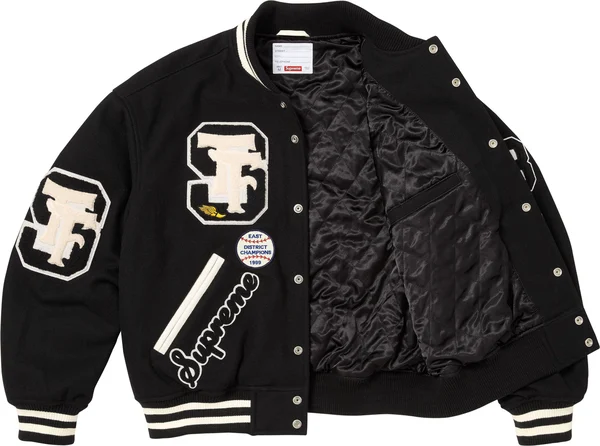 Supreme Drill Team Varsity Jacket - Black (front)