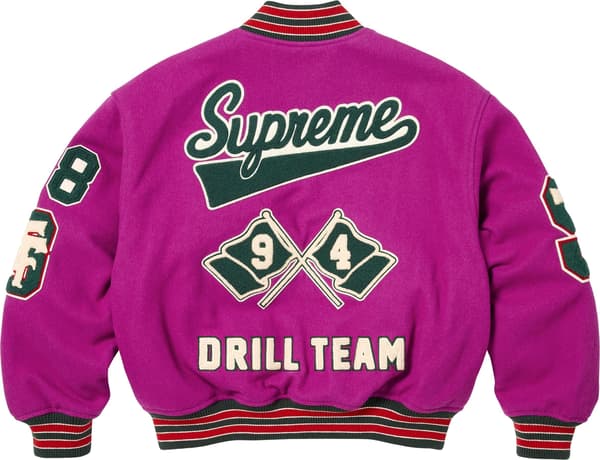 Supreme Drill Team Varsity Jacket - Magenta (front)