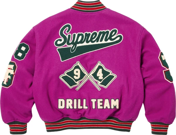 Supreme Drill Team Varsity Jacket - Magenta (front)