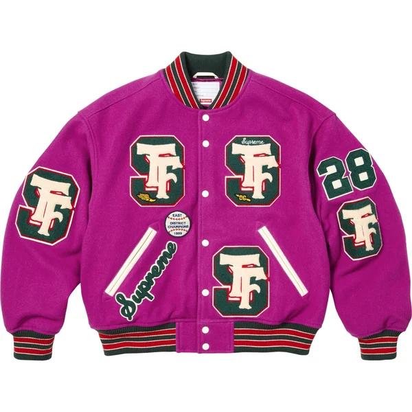 Supreme Drill Team Varsity Jacket - Magenta (front)
