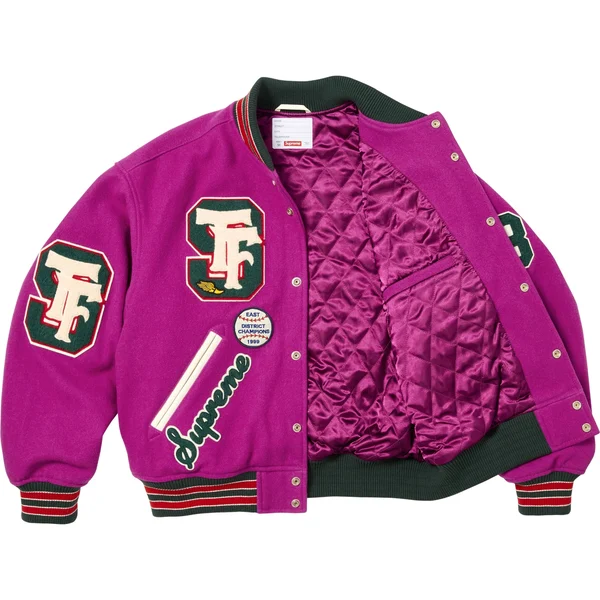 Supreme Drill Team Varsity Jacket - Magenta (front)