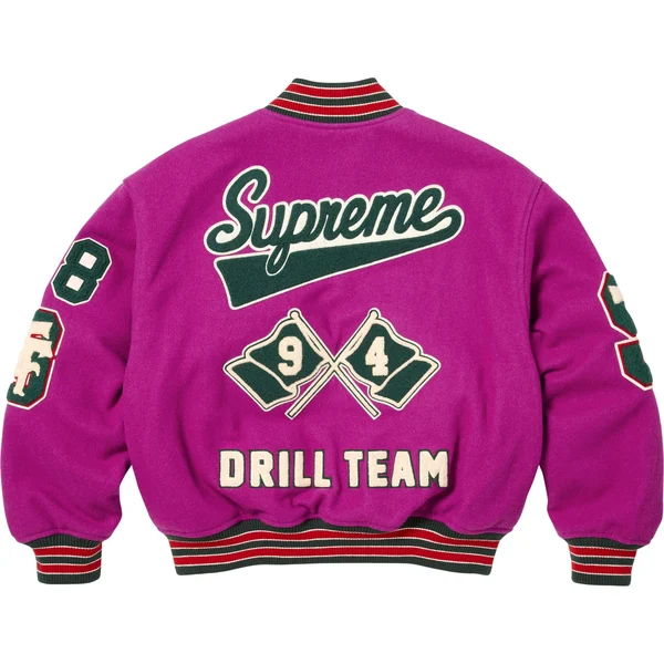 Supreme Drill Team Varsity Jacket - Magenta (front)