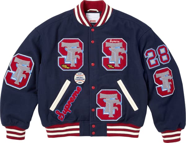 Supreme Drill Team Varsity Jacket - Navy (front)