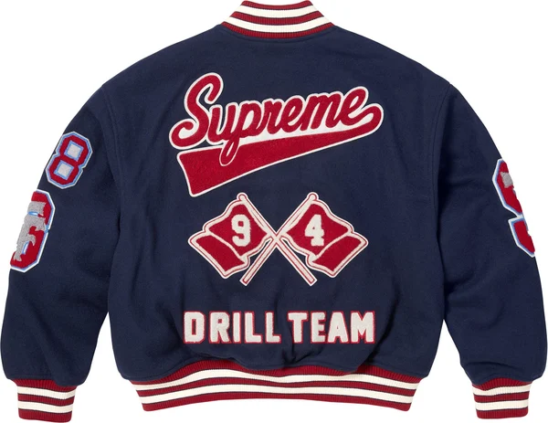Supreme Drill Team Varsity Jacket - Navy (front)