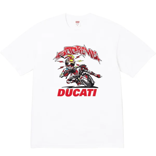 Supreme Ducati Bike Tee - White (front)